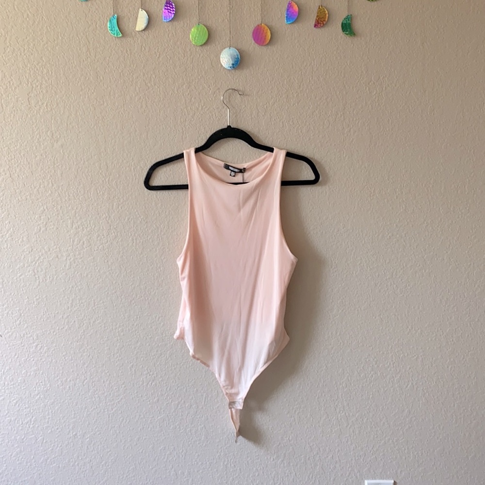 Missguided light pink bodysuit size 8